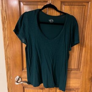 J. Crew Women's Dark Green V-Neck Top